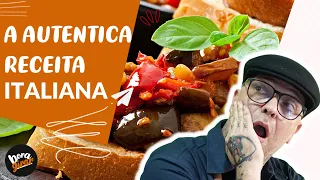 ENTRADA DE BERINJELA COM TORRADAS (caponata de berinjela italiana original)