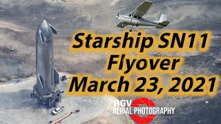 SpaceX Boca Chica & Starship SN11 Flyover (March 23, 2021)