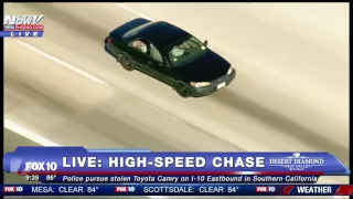 FNN: High-Speed Chase Ends With Stand Off on I-215 Freeway, Man With Stick Vs. Cops