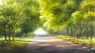 "A feeling of spring" Watercolor Landscape Painting