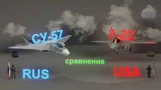 СУ-57 и F-22 сравнение истребителей пятого поколения России и США.