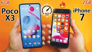 Poco X3 vs iPhone 7 - Speed Test! *SHOCKING*😱