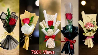 5 Type of Single Rose Wrapping | How To Wrap a Single Rose | Single Rose Wrapping | Flower Wrapping