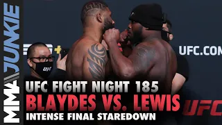 Curtis Blaydes vs. Derrick Lewis intense faceoff | UFC Fight Night 185 staredown