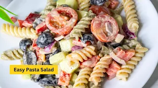 How to make quick and easy Pasta salad recipe| Pasta salad for weeknight meals perfect for meal prep