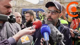 Privatisation d'ADP : les "gilets jaunes" devant le Sénat (9 avril 2019, Paris)