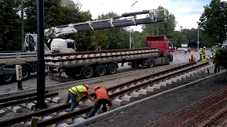 Львів. вулиця Личаківська, перекладка колії на залізобетонних шпалах. #shorts