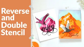 Take 2 With Therese: How to Reverse and Double Stencil 2 Bright Cards!