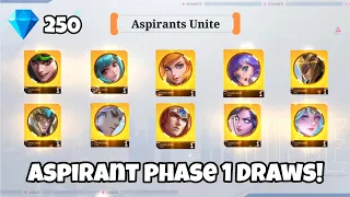 20 Draws using 250 Diamonds| Aspirant Phase 1 | MLBB