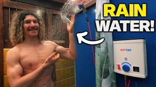 I Built a GENIUS off-grid Rainwater Shower! - Super Hot, on Demand