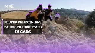 Injured Palestinians in Nablus are transported to hospitals in cars due to Israeli-imposed cordon