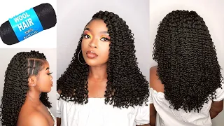 BRAZILIAN WOOL DID IT😳 Crochet Curly Hairstyle Using Brazilian wool| Easy Crochet Hairstyle