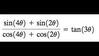 solve (sin(4x) + sin(2x)) / (cos(4x) + cos(2x)) = tan(3x)