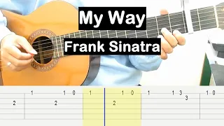 Frank Sinatra My Way Guitar Tutorial Melody Guitar Tab Guitar Lessons for Beginners