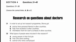 Cambride 8 - Test 2 - Section 4 - Research on questions about doctors