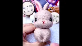 Relaxing ASMR Craft. Cute Felted Wool Art 🐶🐱🤩 Needle Felting. Kawaii DIY Toys