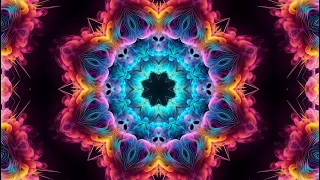 Neon Mandala Animation Background - Art Screensaver 4K ( No Sound ) - Calm Relaxing Video