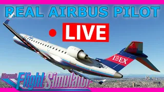 Real Airbus Pilot Flies the CRJ Live in Japan! + NEW Real World FS Traffic (JustFlight)