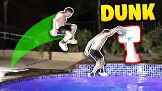 EPIC POOL MINI BASKETBALL DUNK CONTEST! **CRAZY**