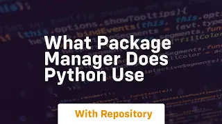 what package manager does python use