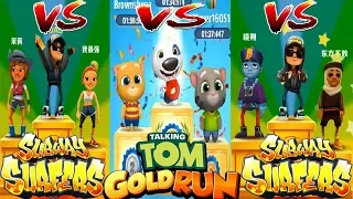 SUBWAY SURFERS RACING VS TALKING TOM GOLD RUN ONLINE VS SUBWAY SURFERS GAMEPLAY HD