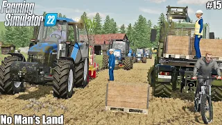 Planting POPLAR with 4 tractors and Feeding animals│No Man's Land│FS 22│Timelapse 15