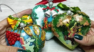 Ёлочные игрушки по мотивам советских открыток/ DIY Christmas decorations based on postcards