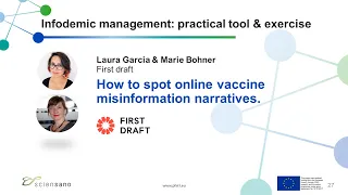 How to spot online vaccine misinformation narratives. First Draft. PHIRI workshop. 16.06.2021