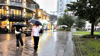 [RAIN ASMR] ☔️ 폭우가 쏟아지는 연남동의 빗소리 거리 걷기_4K HDR