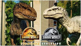 Indominus Rex COMPARISON  Animations JWE2 vs JWE | Jurassic World Evolution 2