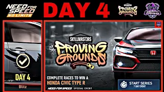 NFS NO LIMITS | DAY 4 - WINNING + TIPS - HONDA CIVIC TYPE R | PROVING GROUNDS EVENT