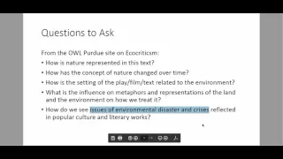 ENG 112 ecocriticism