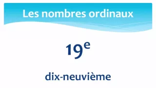 Ordinal numbers in French - Les nombres ordinaux en français