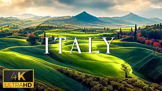 FLYING OVER ITALY (4K UHD) - Soothing Music With Stunning Beautiful Nature Film For Relaxation On TV