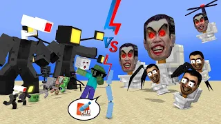Monster School : BOSS SKIBIDI TOILET vs TITAN CAMERAMAN & TV MAN - Minecraft Animation