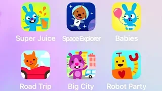 Sago Mini Super Juice,Space Explorer,Babies,Road Trip,Big City,Robot Party