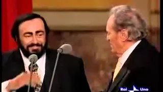 Luciano Pavarotti and father - 2001