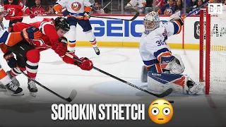 Ilya Sorokin Makes Incredible Stretch Save on Tomas Tatar