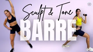 40 MIN BARRE  Full Body Sculpt & Tone Workout // CARDIO + TONING