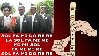 Meme ataud flauta, dulce, doce, flauto dolce, tutorial, notas, coffin dance, easy flute recorder