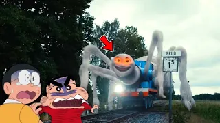 CURSED Thomas The Train In Real LIFE With Shinchan And Nobita Friends