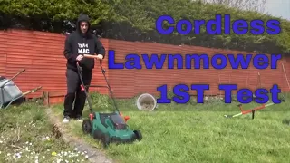 Parkside battery powered lawnmower in action review 1st cut lidl cordless lawn mower