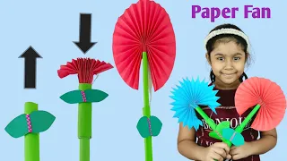 How To Make a Beautiful Magic paper Flower Fan/Easy Paper Flower Fan for Kids/DIY Paper Flower Fan