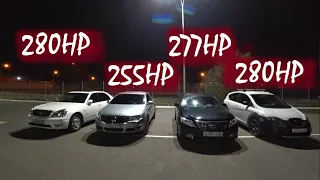 ЗЛАЯ CAMRY 50 3.5 против CAMRY 40 3.5 vs SEAT freetrack 280hp vs TOYOTA CELSIOR 280hp vs PASSAT B6