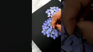 💜 AMAZING Spring 💜 Flower painting Easy Round brush painting technique # shorts