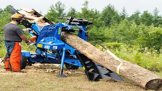 Amazing Homemade Firewood Processing Machines Technology, Fastest Wood Cutting Timber Log Splitter