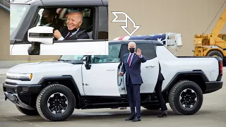 President Joe Biden Samples the Hummer EV at GM Factory Zero (Grand Opening