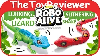 Robo Alive Lurking Lizard and Slithering Snake Zuru Robot Walk Unboxing Toy Review by TheToyReviewer