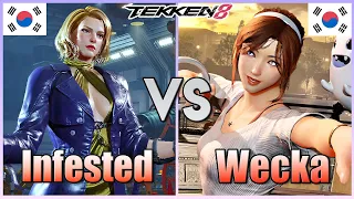Tekken 8  ▰  Infested (Nina) Vs Wecka (#1 Xiaoyu) ▰ Player Matches!