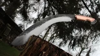 Knifemaking ~ Handforged Kukri from an old leaf spring with copper handle